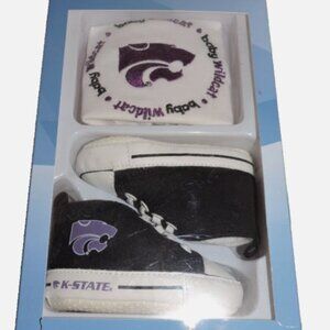 Kansas State Wildcats Baby Gift Set Bib And Pre-Walkers 2 Piece Unisex Cotton